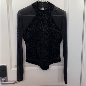 CDC CALIFORNIA vintage velvet sequin top